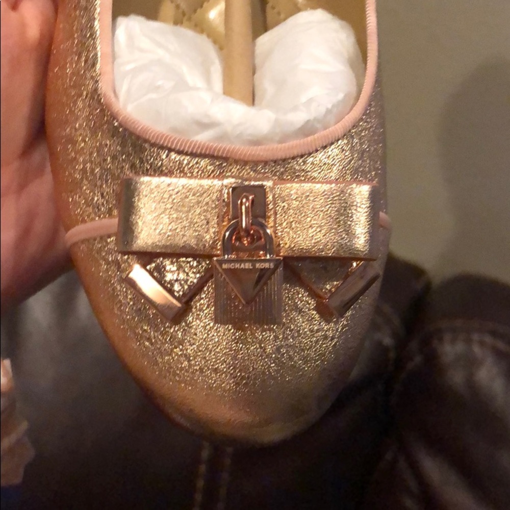 MK rose gold flats size 9